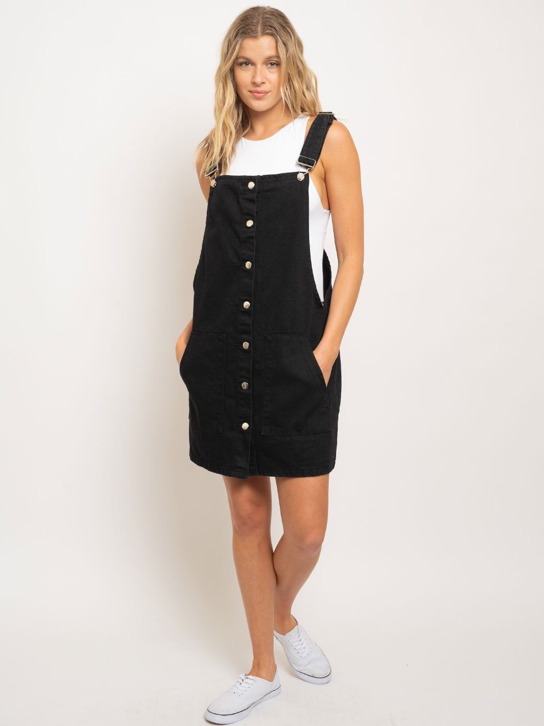 WOMEN'S DENIM BUTTON UP OVERALL
