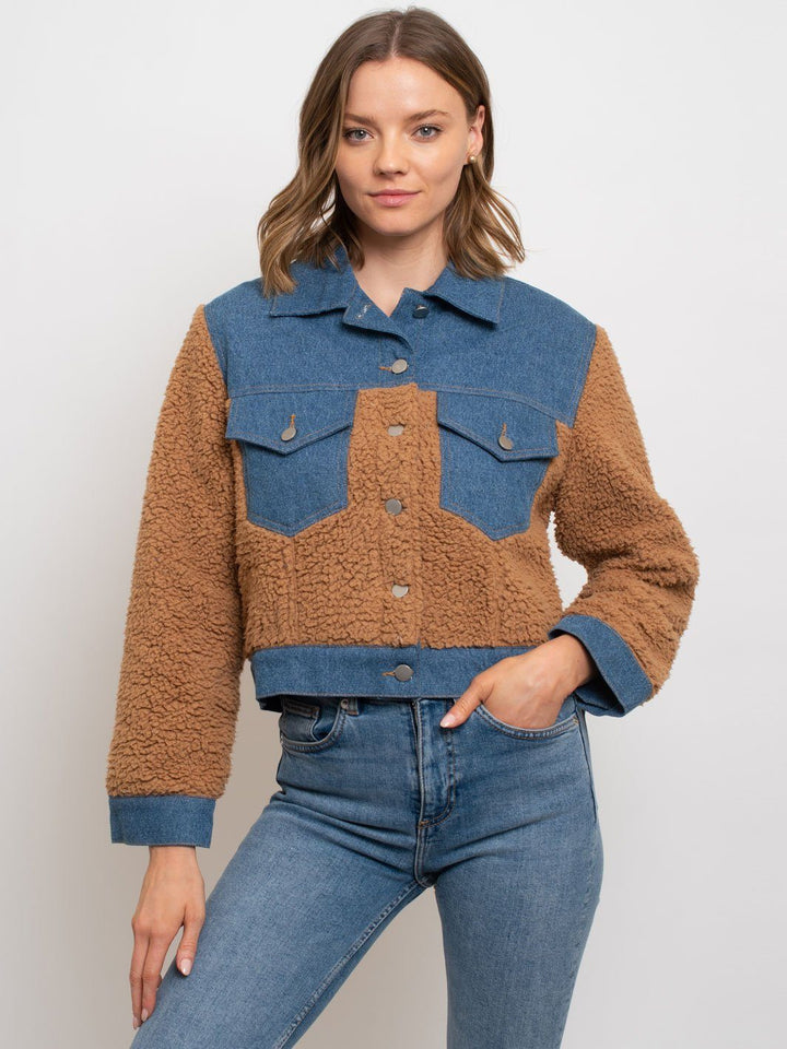 WOMEN'S DENIM SHERPA JACKET