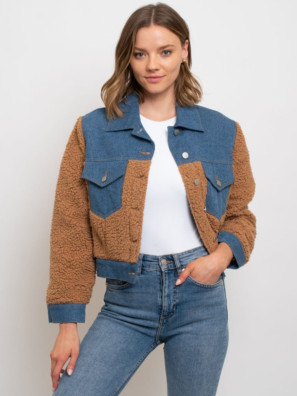 WOMEN'S DENIM SHERPA JACKET