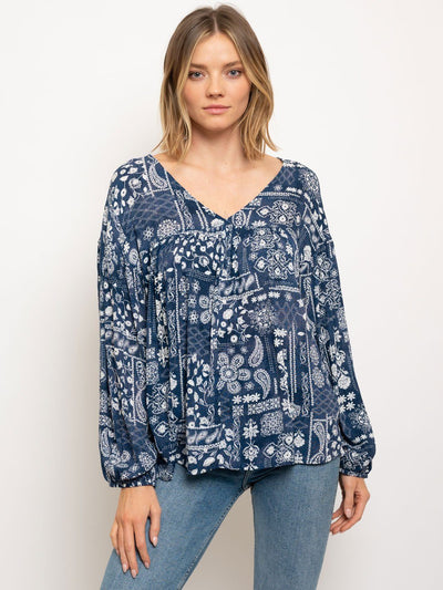 WOMENS FLORAL LONG SLEEVE TUNIC TOP
