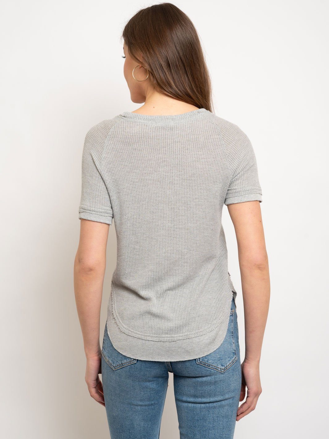 WOMEN'S WAFFLE SHORT SLEEVE TOP