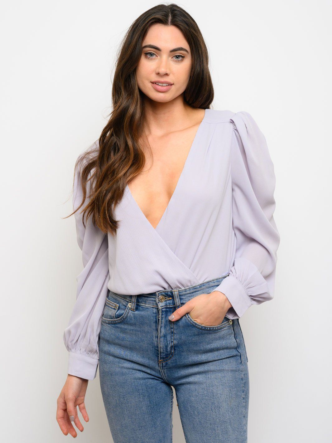 WOMEN'S SURPLICE BLOUSE BODYSUIT