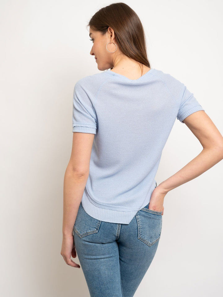 WOMEN'S WAFFLE SHORT SLEEVE TOP