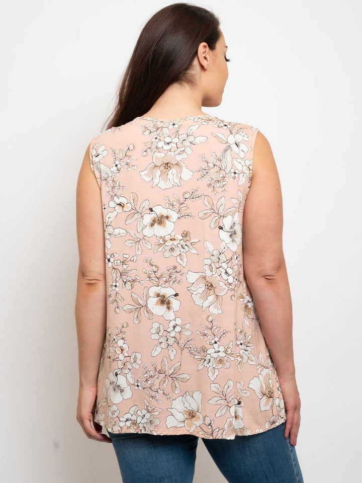PLUS SIZE FLORAL TANK TOP
