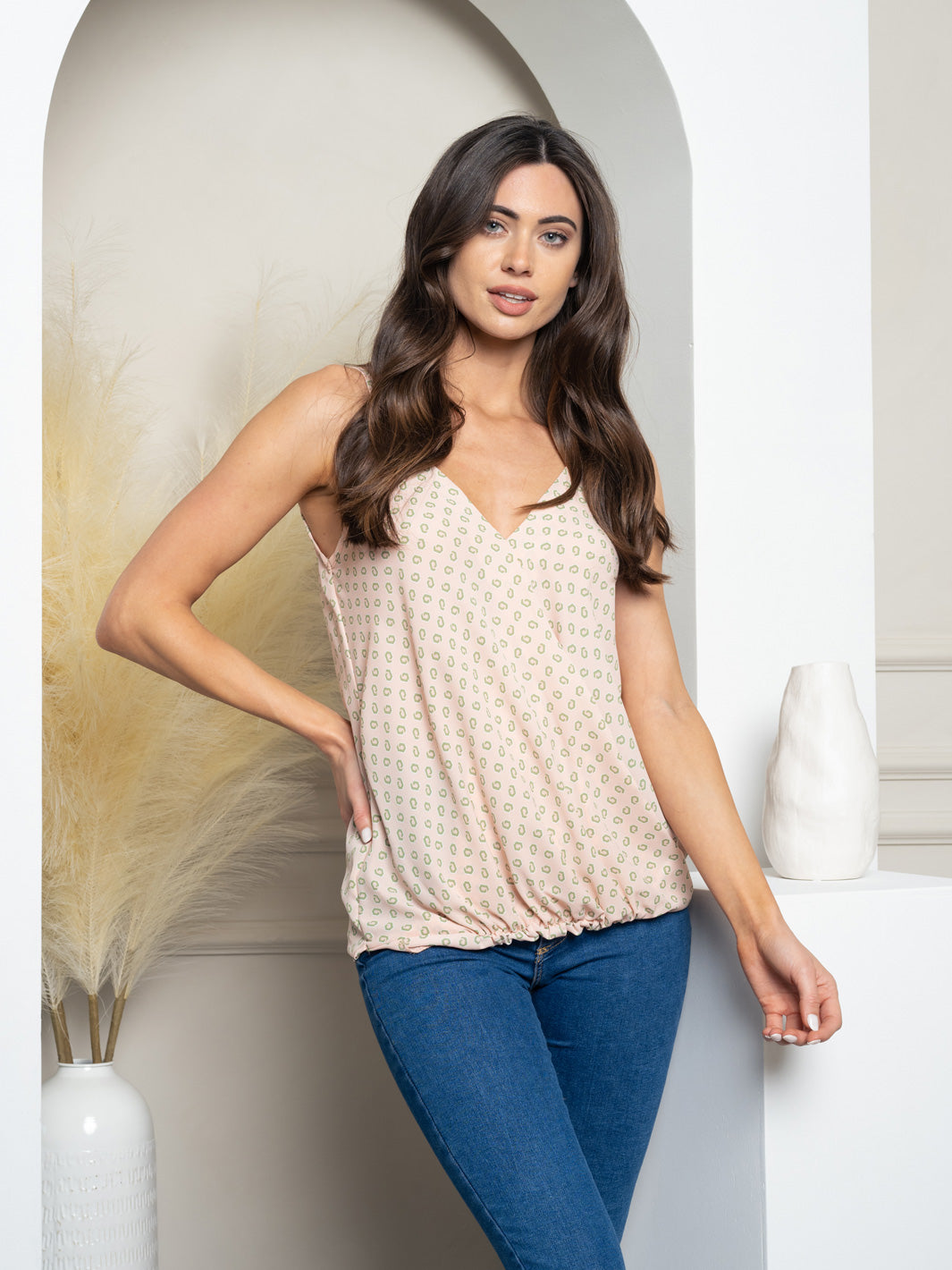 WOMEN'S SLEEVELESS WRAP TANK TOP