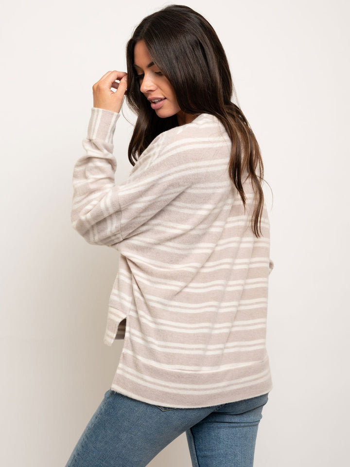 WOMEN'S LONG SLEEVE HIGH-LOW SWEATER TOP