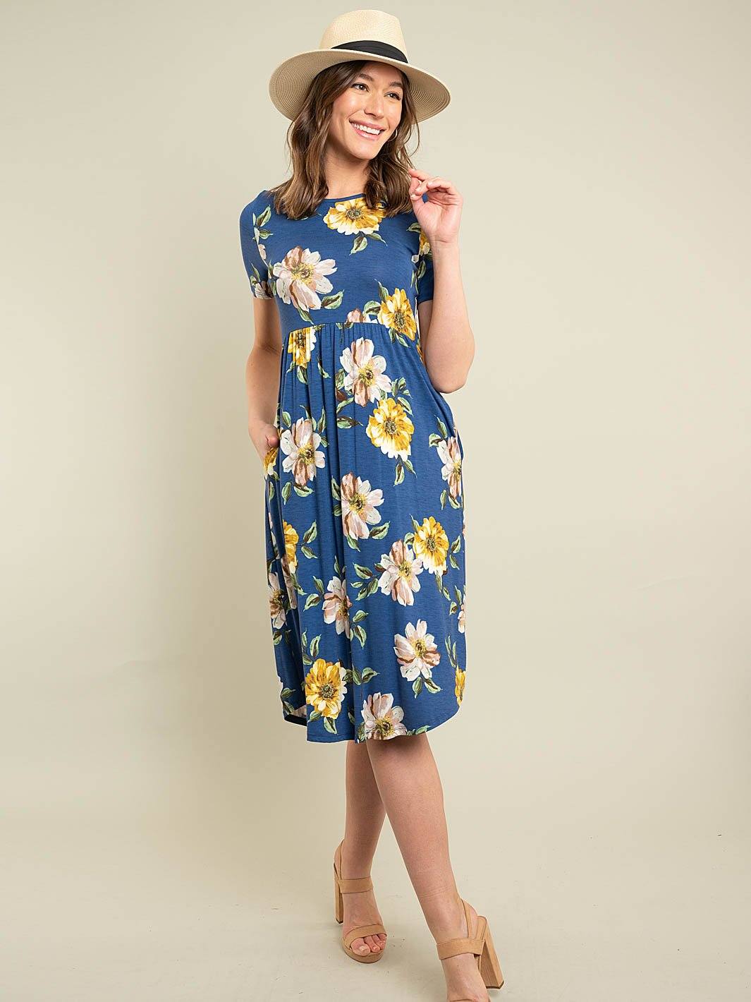 WOMEN'S FLORAL MIDI DRESS