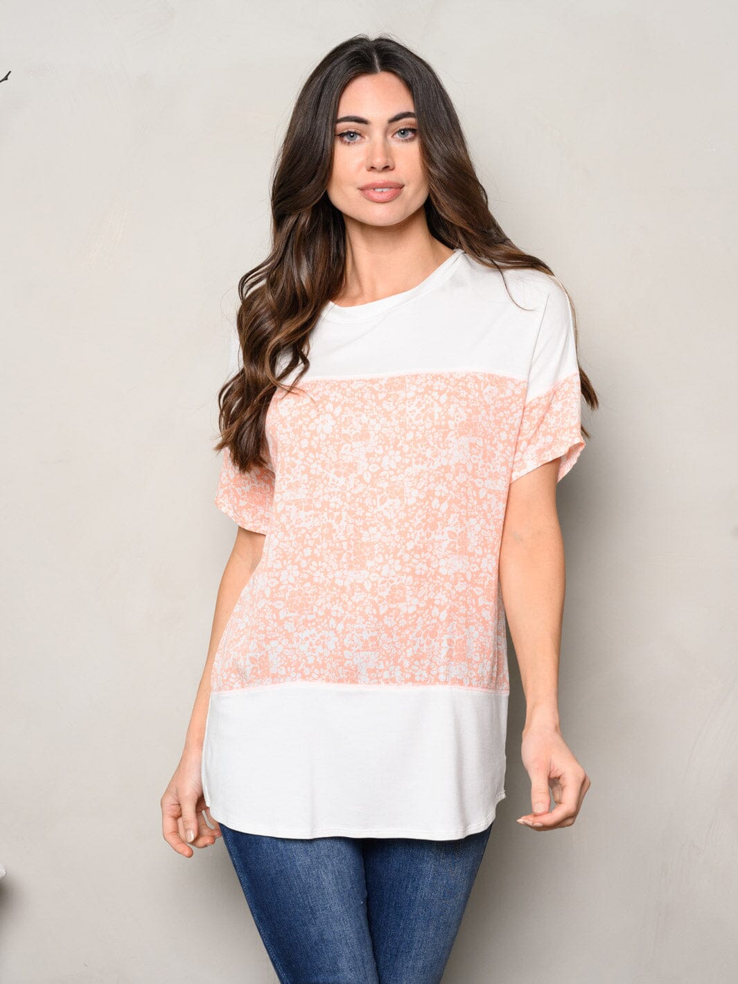 WOMEN'S SHORT SLEEVE COLORBLOCK TOP – Wholesalefashiontrends.com