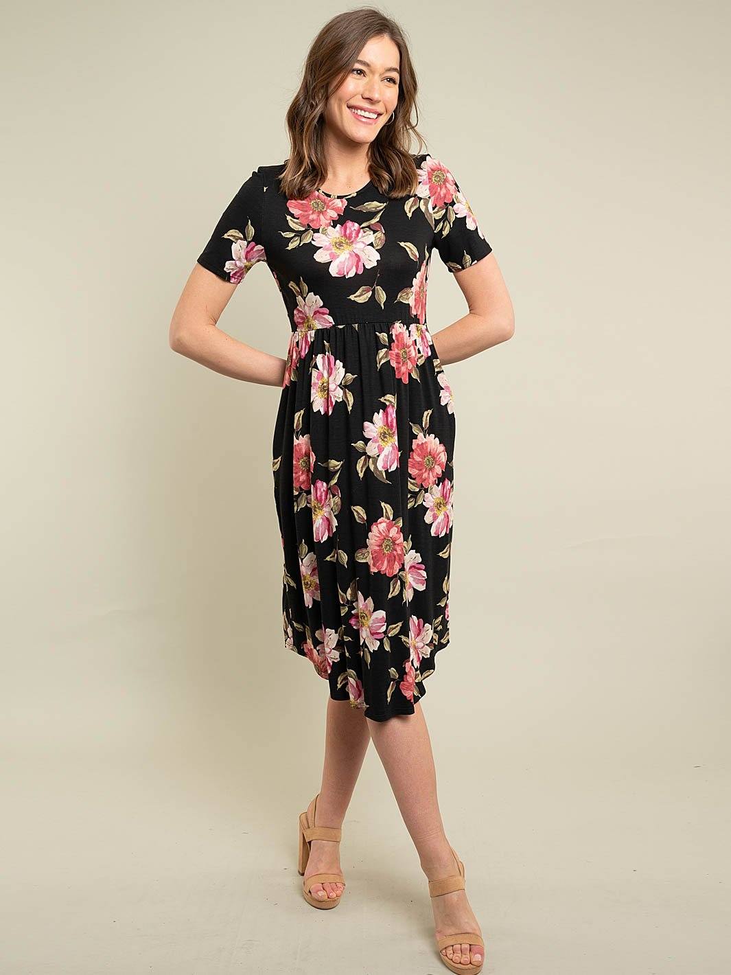 WOMEN'S FLORAL MIDI DRESS