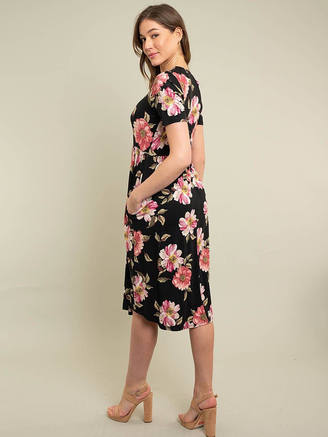 WOMEN'S FLORAL MIDI DRESS