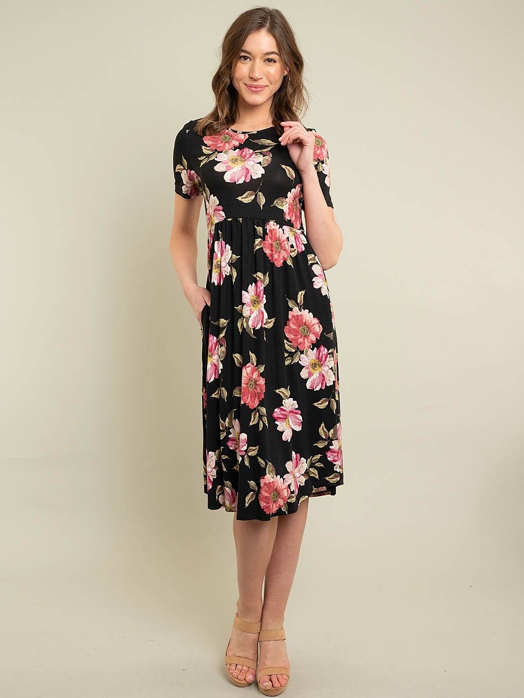 WOMEN'S FLORAL MIDI DRESS