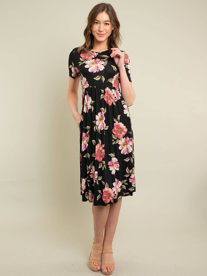 WOMEN'S FLORAL MIDI DRESS