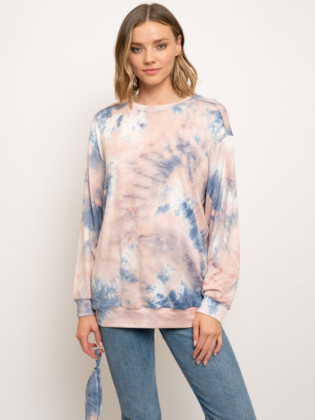 WOMEN'S OVERSIZED TIE DYE WITH MASK SET TOP