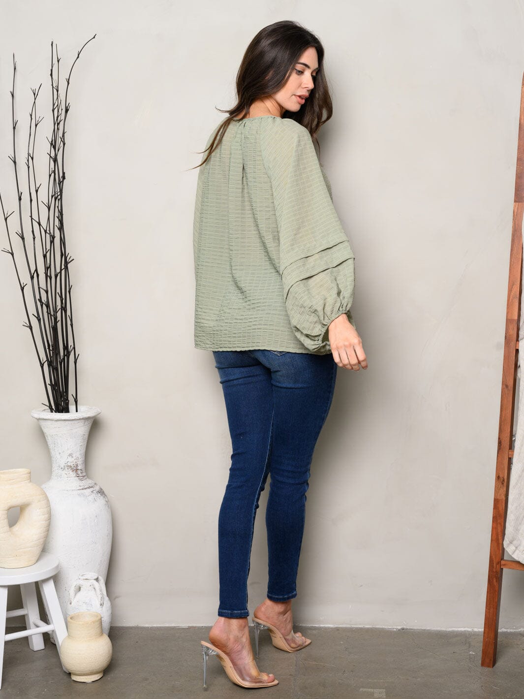 WOMEN'S BALLON LONG SLEEVE TUNIC TOP
