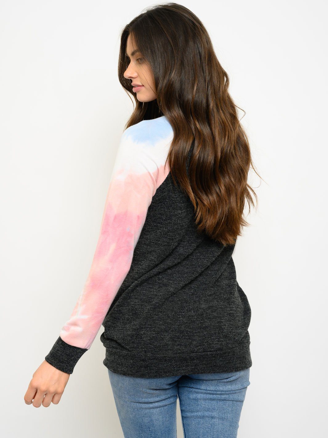 WOMEN'S LONG TIE DYE SLEEVES TOP