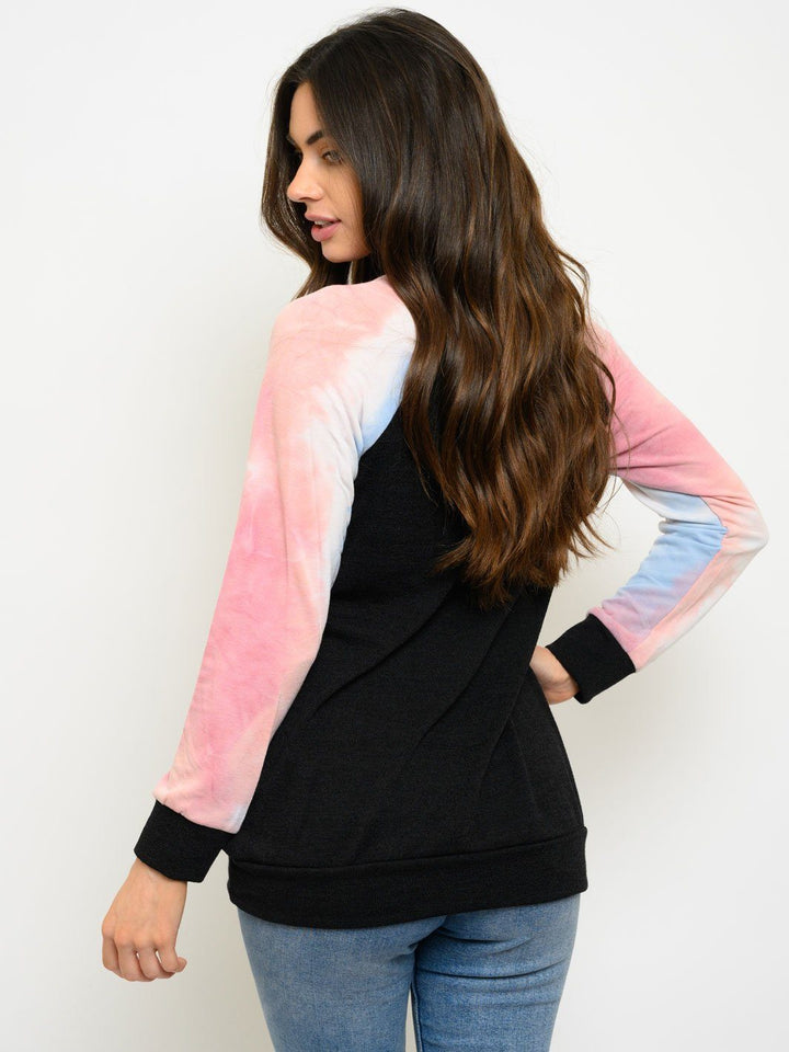 WOMEN'S LONG TIE DYE SLEEVES TOP