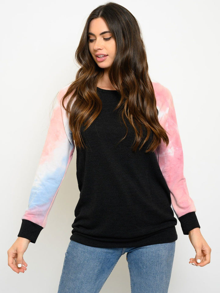 WOMEN'S LONG TIE DYE SLEEVES TOP