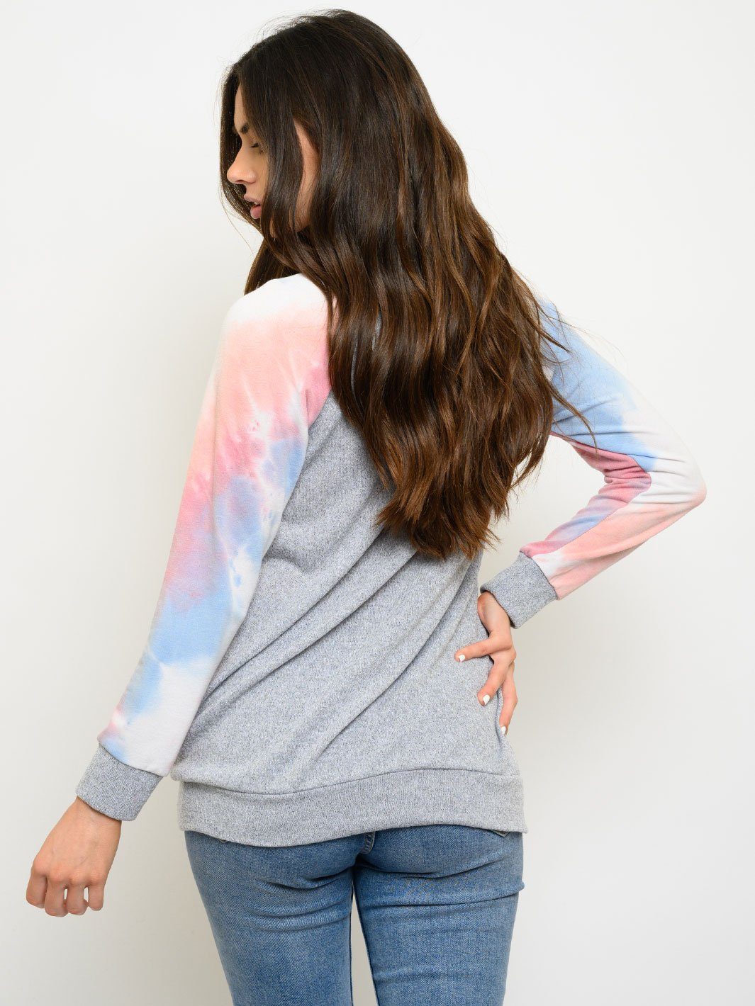 WOMEN'S LONG TIE DYE SLEEVES TOP