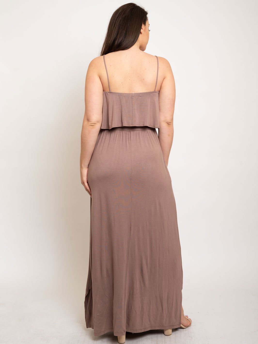 PLUS SIZE MAXI SPAGUETTI STRAPS DRESS
