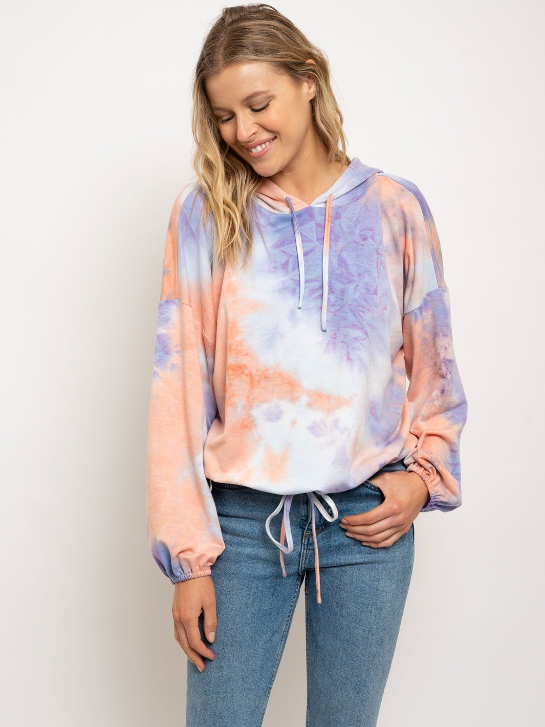 WOMEN'S TIE DYE HOODIE SWEATER