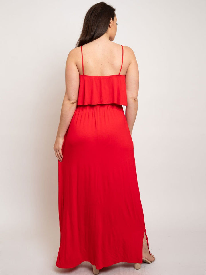 PLUS SIZE MAXI SPAGUETTI STRAPS DRESS
