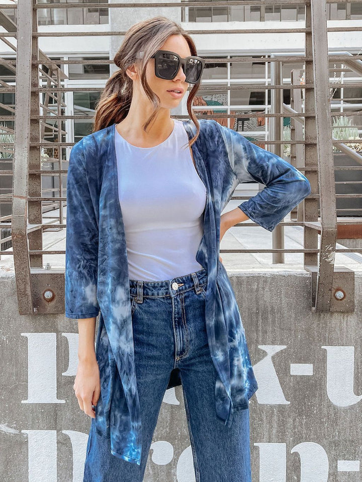 WOMEN'S LONG SLEEVE TIE DYE CARDIGAN