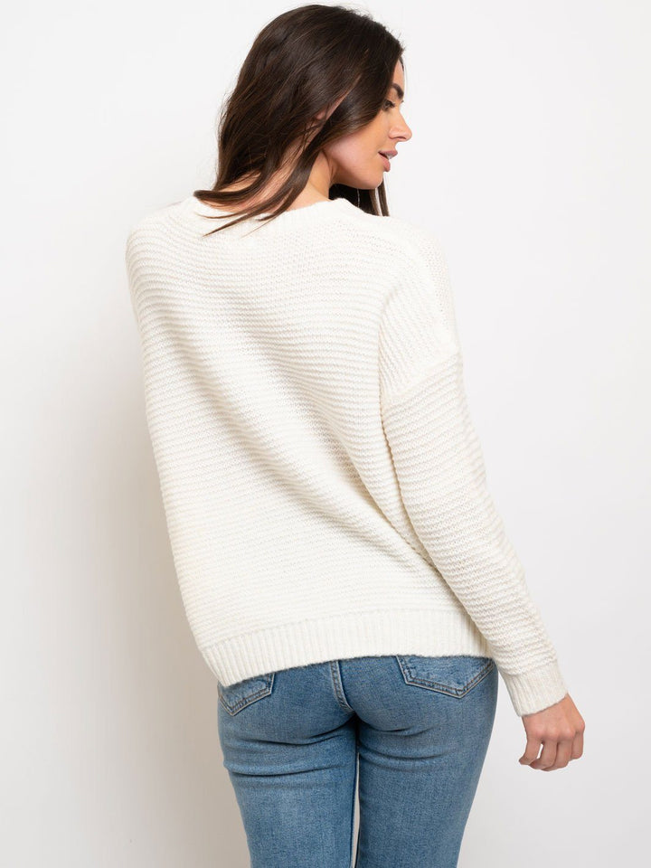 WOMEN'S HI-LOW CREWNECK SWEATER