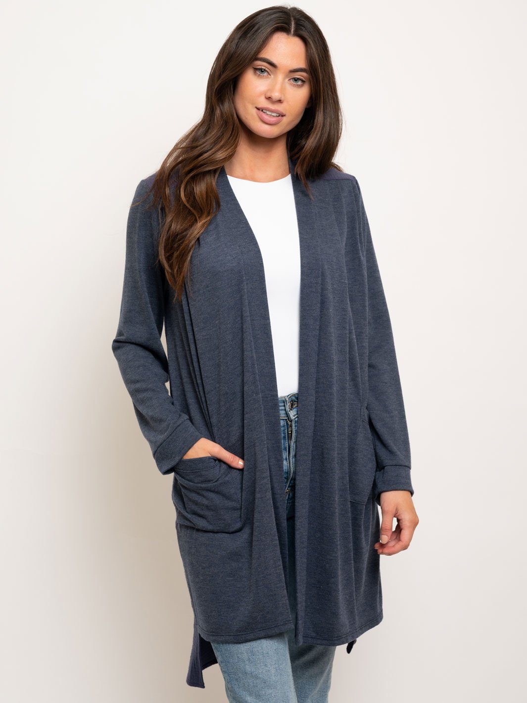 WOMEN'S LONG SLEEVE POCKETS CARDIGAN