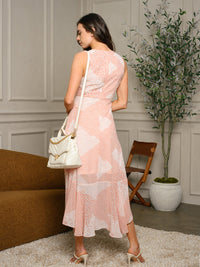 WOMEN'S SLEEVELESS V-NECK MIDI DRESS