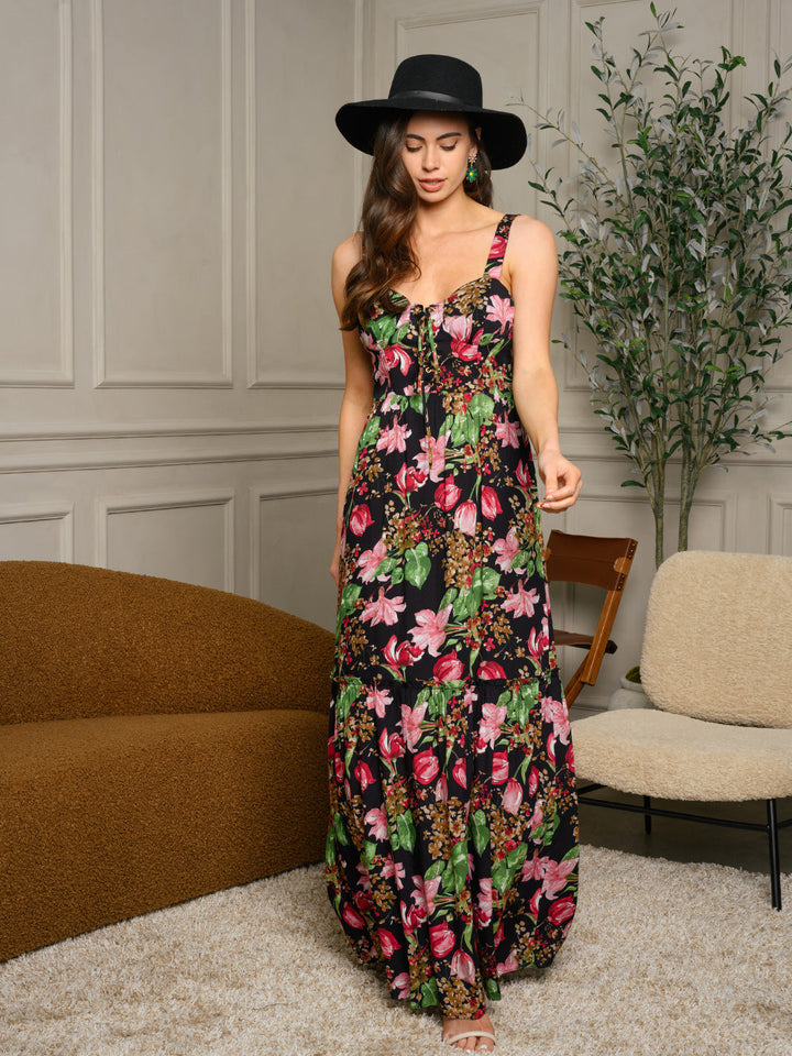 Copy of WOMEN'S SLEEVELESS V-NECK FLORAL MAXI DRESS