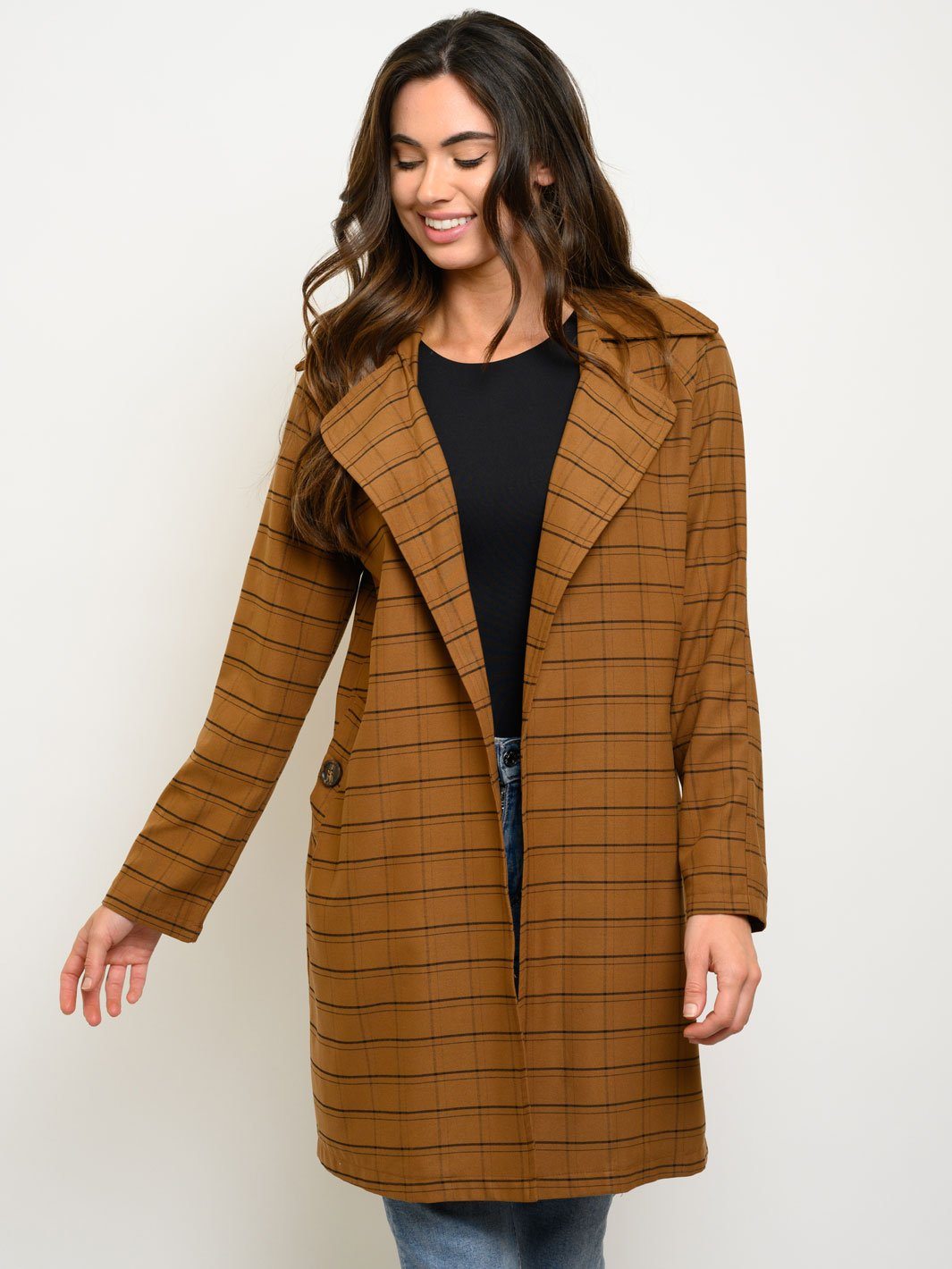 WOMEN'S LONG SLEEVE BUTTON DETAIL JACKET