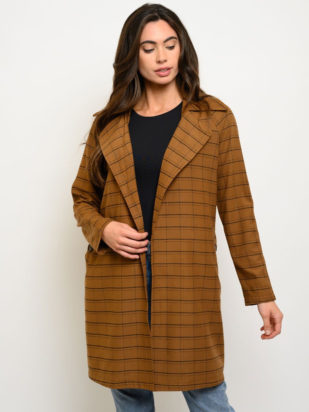 WOMEN'S LONG SLEEVE BUTTON DETAIL JACKET