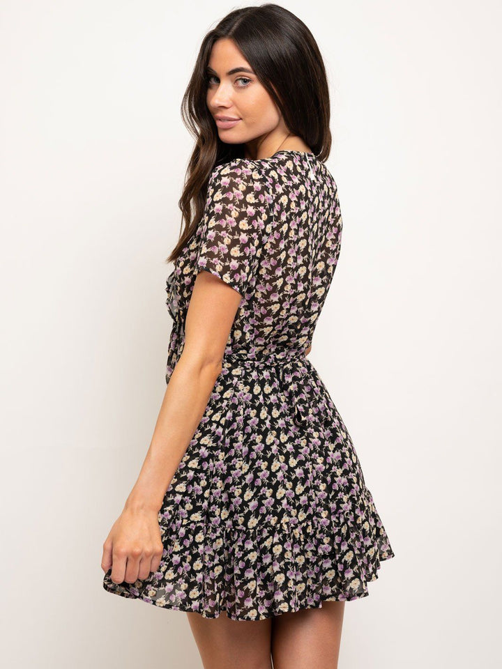 WOMEN'S FLORAL BABYDOLL RUFFLE MINI DRESS