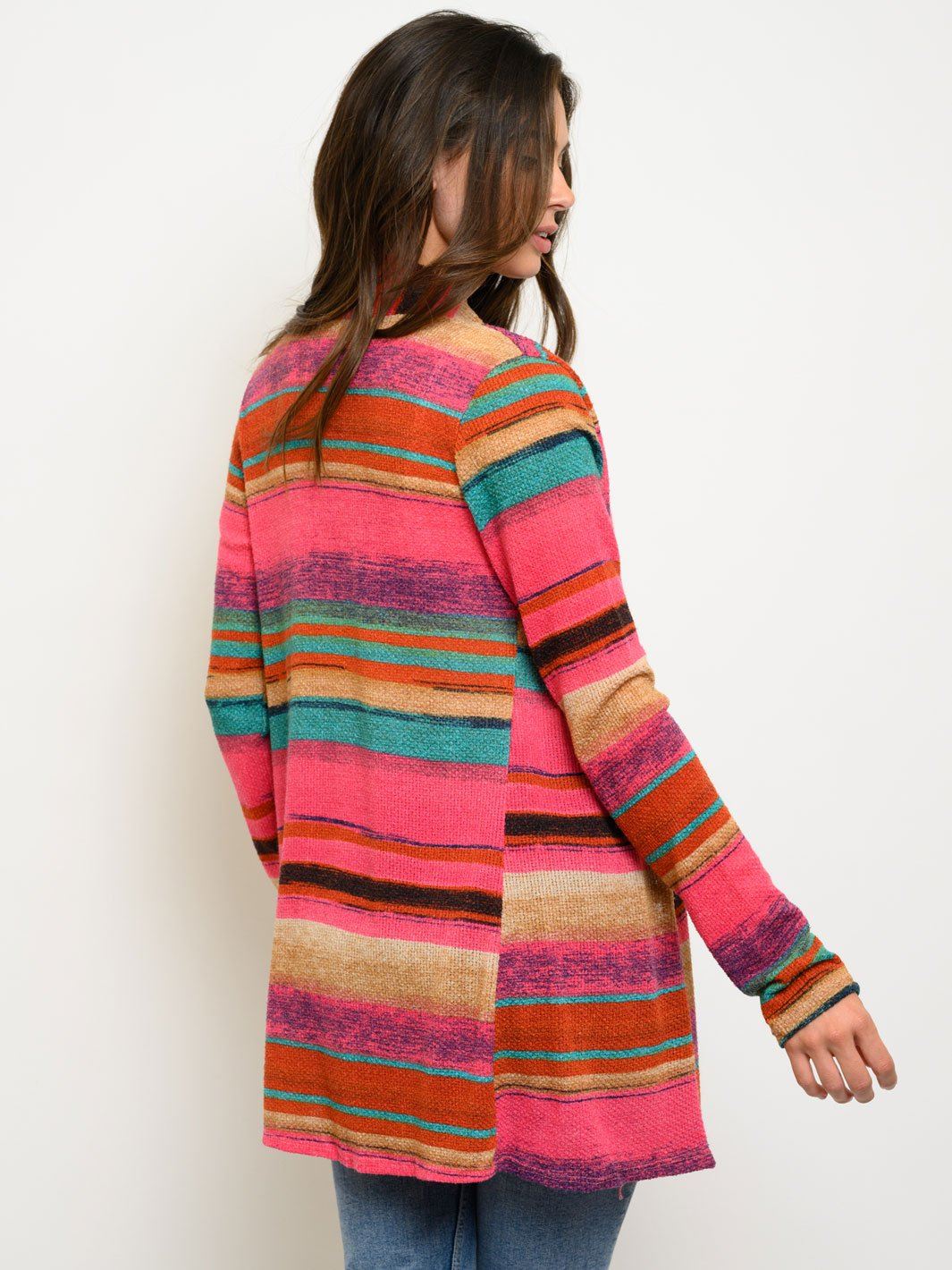 WOMEN'S MULTI COLOR LONG SLEEVE CARDIGAN
