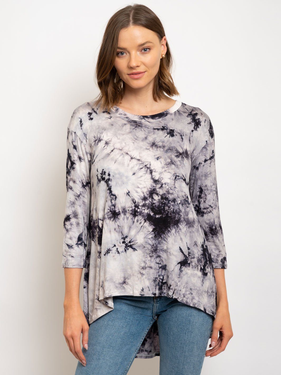 WOMEN'S HIGH-LOW TIE DYE TOP