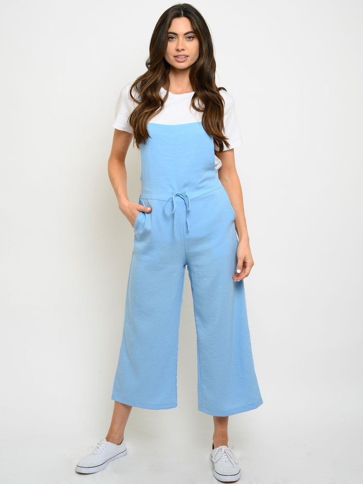 WOMEN'S SLEEVELESS WITH POCKETS CROP JUMPSUIT