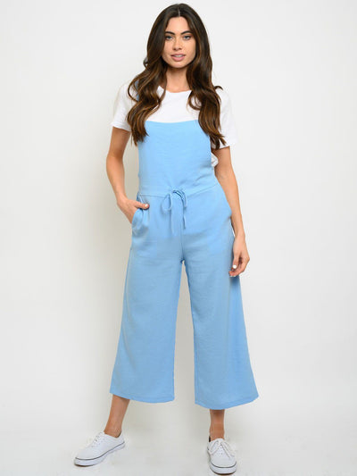 WOMEN'S SLEEVELESS WITH POCKETS CROP JUMPSUIT