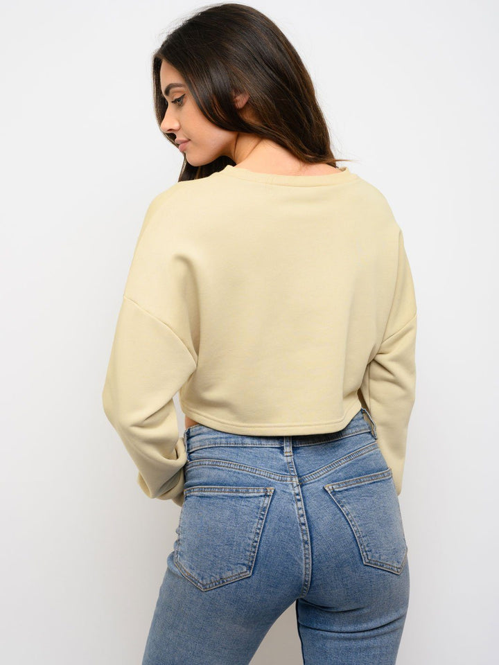 WOMEN'S LONG SLEEVE CROP TOP