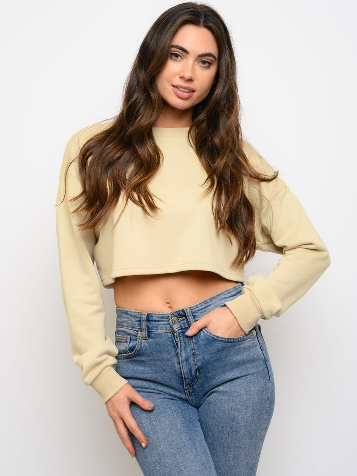 WOMEN'S LONG SLEEVE CROP TOP