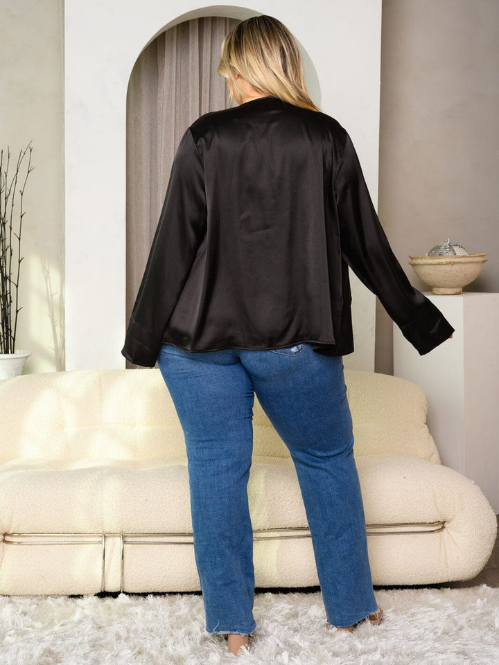 PLUS SIZE LONG SLEEVE ANIMAL PRINT OPEN FRONT CARDIGAN