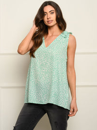 WOMEN'S V-NECK SLEVELESS ANIMAL PRINT TANK TOP