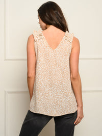 WOMEN'S V-NECK SLEVELESS ANIMAL PRINT TANK TOP