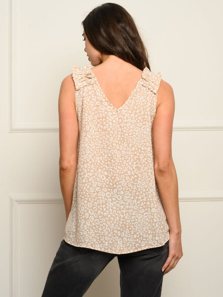 WOMEN'S V-NECK SLEVELESS ANIMAL PRINT TANK TOP