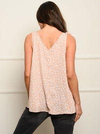 WOMEN'S V-NECK SLEVELESS ANIMAL PRINT TANK TOP