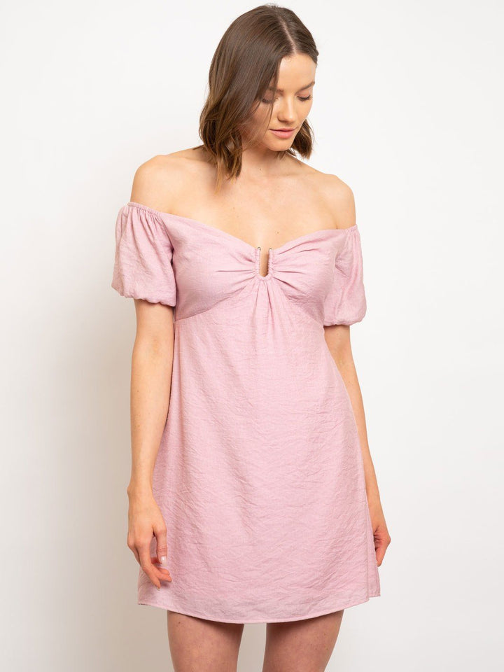 WOMEN'S PUFF SLEEVE MINI DRESS