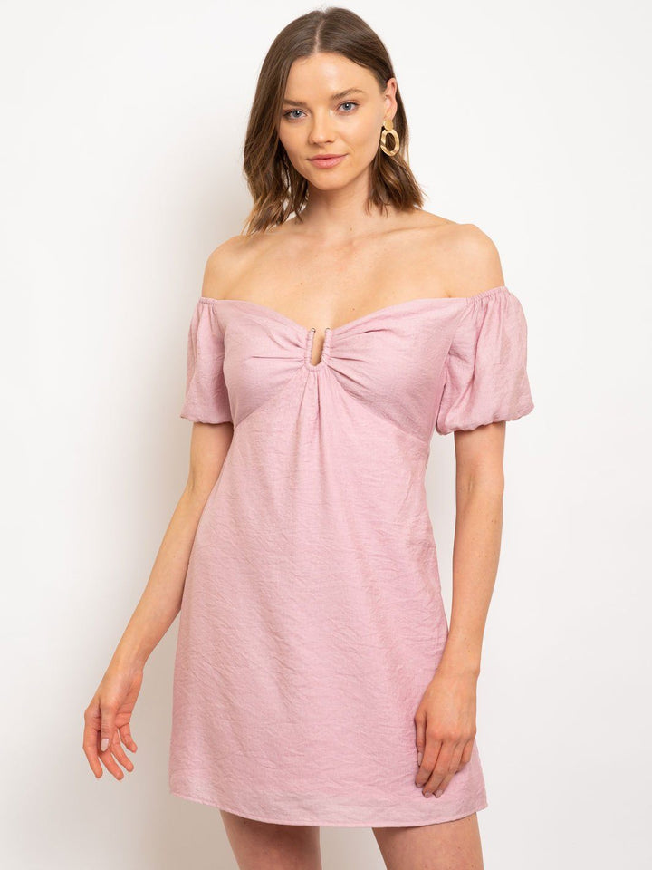 WOMEN'S PUFF SLEEVE MINI DRESS