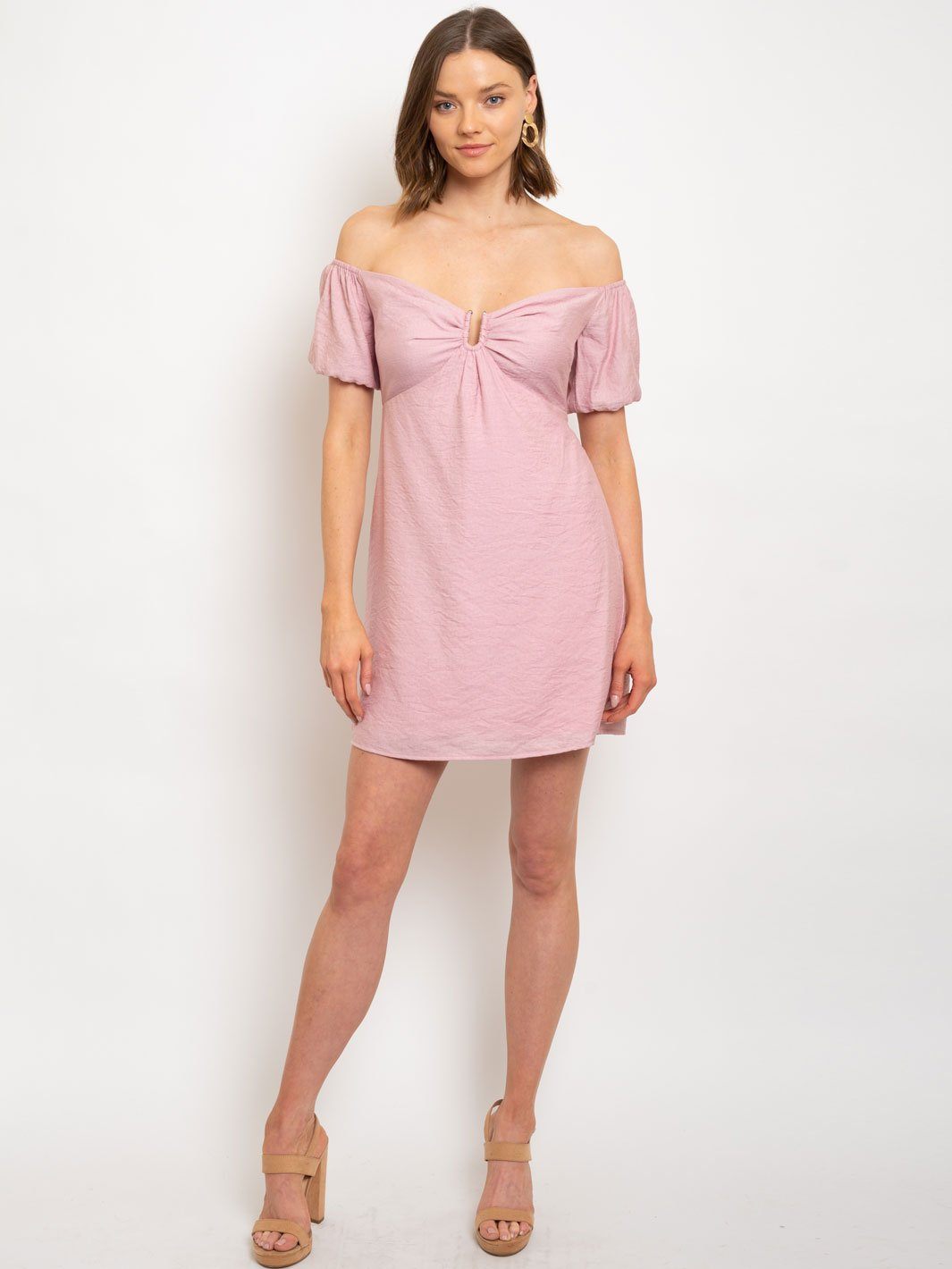 WOMEN'S PUFF SLEEVE MINI DRESS