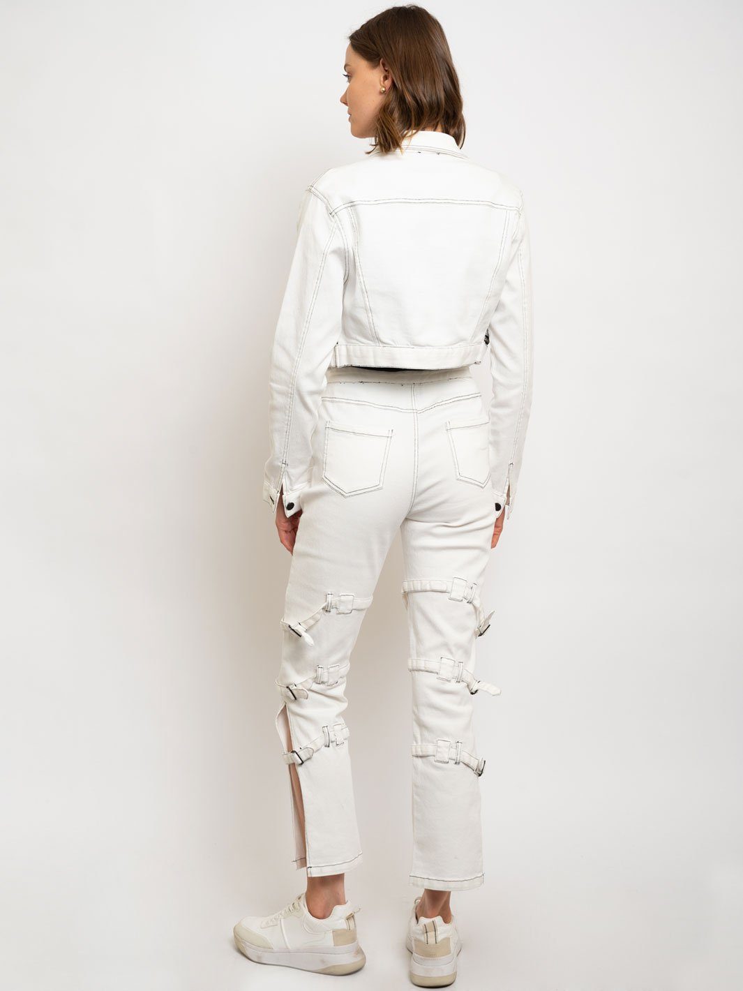 WOMEN'S DENIM CROP ZIPPER BOTTOM 2PC. SET