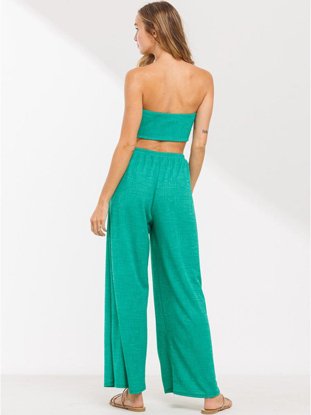 WOMEN'S TUBE TOP & BELL BOTTOMS PANTS SET