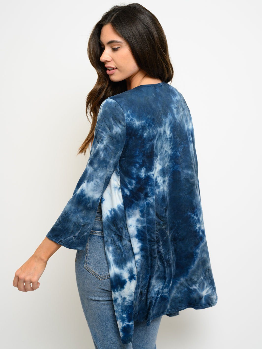 WOMEN'S LONG SLEEVE TIE DYE CARDIGAN